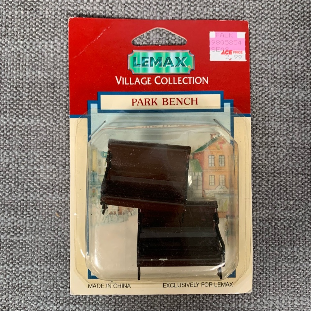 Lemax Christmas Village Metal Park Bench Brown Set of 2 Dollhouse